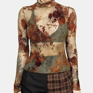 Disturbia Rosaleigh Mesh Top Size US 10